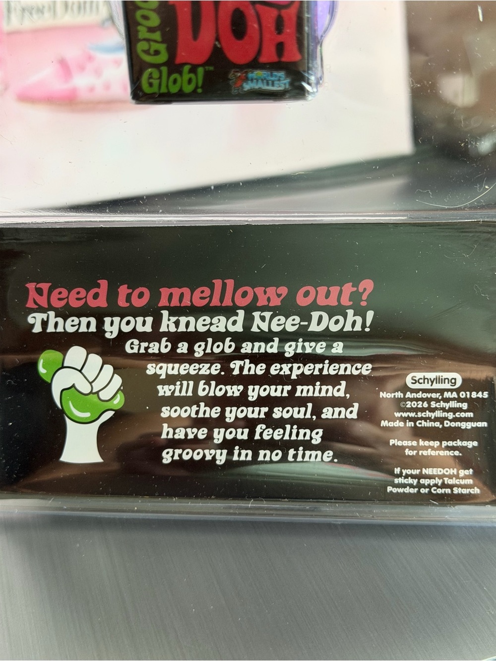 Nee Doh Worlds Smelledt Groovy Glob Stress Ball - Purple/Black Authentic - Picture 6 of 6